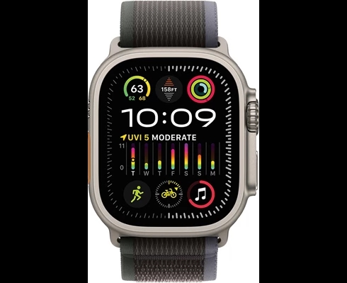 Apple Watch Ultra 2 GPS + Cellular, 49mm Titanium Case with Blue/Black Trail Loop - S/M