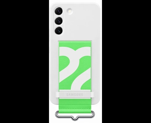 Samsung S22 Silicone Cover with Strap White