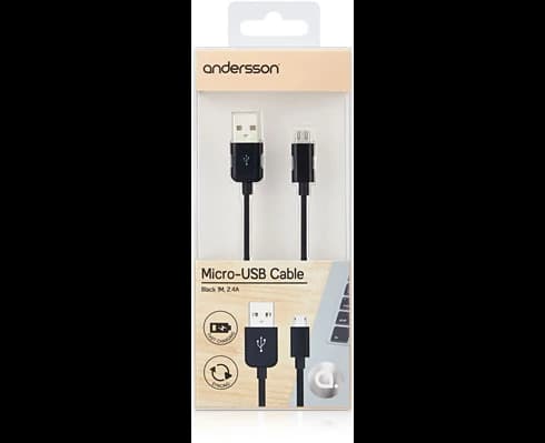 Andersson Micro-USB Cable Black 1M 2.4A