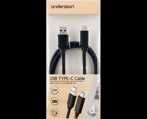 Andersson USB 3.1 Gen 1 C - A Black 1M 3A