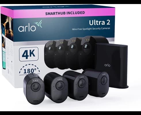 Arlo Ultra 2 spotlight camera - 4-pack Svart