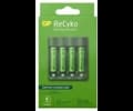 GP ReCyko Everyday-batteriladdare B421 (USB), inkl. 4 stk. AAA 850mAh NiMH-batterier