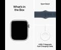 Apple Watch Series 9 GPS 45mm Silver Aluminium Case with Storm Blue Sport Band - M/L