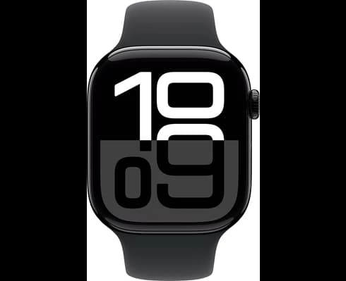 Apple Watch Series 10 GPS 46mm Jet Black Aluminium Case with Black Sport Band - S/M