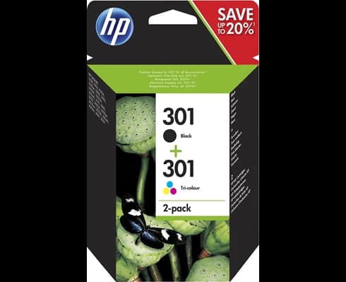 HP 301 2-pack (svart+färg)