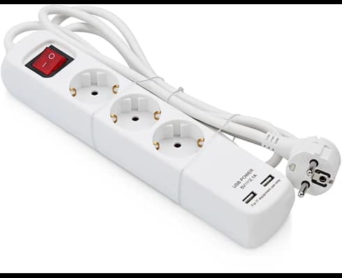 Andersson Extension lead 3-way grounded, USB, 2m