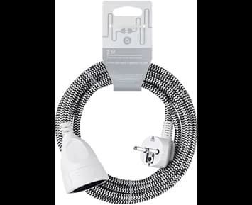 Andersson Extension cord textile black/white, 3m