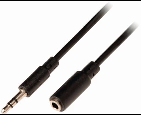 Nedis Stereo Audio Förlängningskabel 3.5 mm Hane - 3.5 mm Hona 1 m Svart