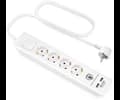 Andersson ELS 5.0 -  4 way with switch, USB 5V 2.1A, 1,5m White