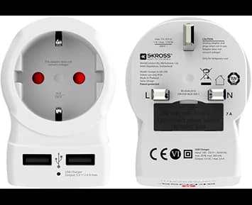 SKROSS Country Travel Adapter - Europe to UK USB