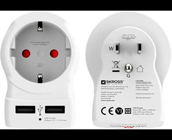 SKROSS Country Travel Adapter - Europe to USA USB