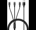 Andersson 3 in 1 Braided USB Cable 1M 2,4A Black