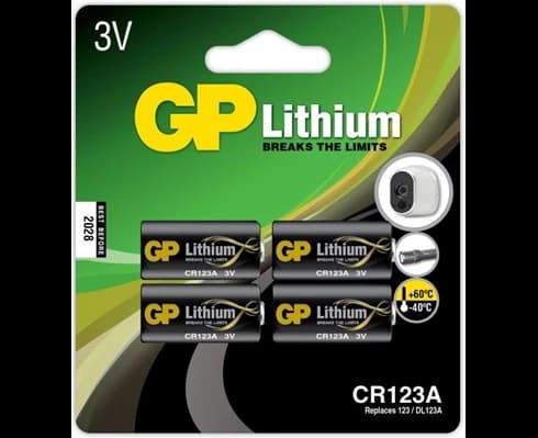 GP Litiumbatteri, CR123A, 4-pack