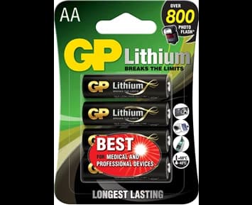 GP AA batteri Litium 1.5V, 15LF-2U4,  4-pack