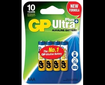 GP Ultra Plus Alkaline AAA batteri, 24AUP/LR03, 4-pack