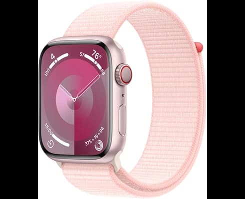 Apple Watch Series 9 GPS 45mm Pink Aluminium Case with Light Pink Sport Loop