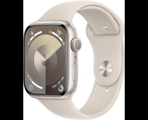 Apple Watch Series 9 GPS + Cellular 45mm Starlight Aluminium Case with Starlight Sport Band - M/L