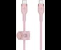 Belkin USB-C till USB-C Nylonflätad Silicon laddkabel, 60W, 3M, Rosa