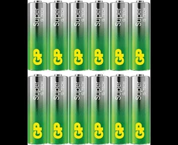 GP Super Alkaline AA-batteri, 15A/LR6, 12-pack