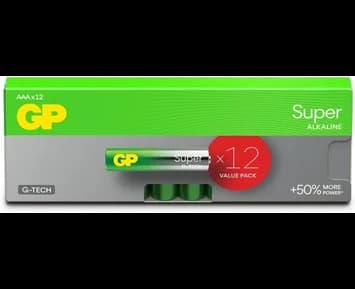 GP Super Alkaline AAA-batteri, 24A/LR03, 12-pack