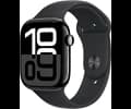 Apple Watch Series 10 GPS 46mm Jet Black Aluminium Case with Black Sport Band - M/L