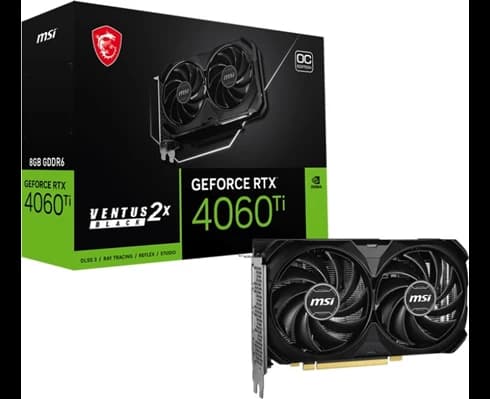 MSI GeForce RTX 4060 Ti 8G VENTUS 2X BLACK E1 OC