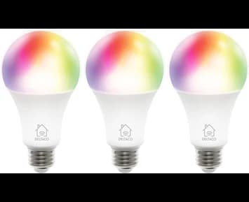 Deltaco Smart E27 RGB, WiFi, 9W, 2700-6500K, dimbar - 3-pack